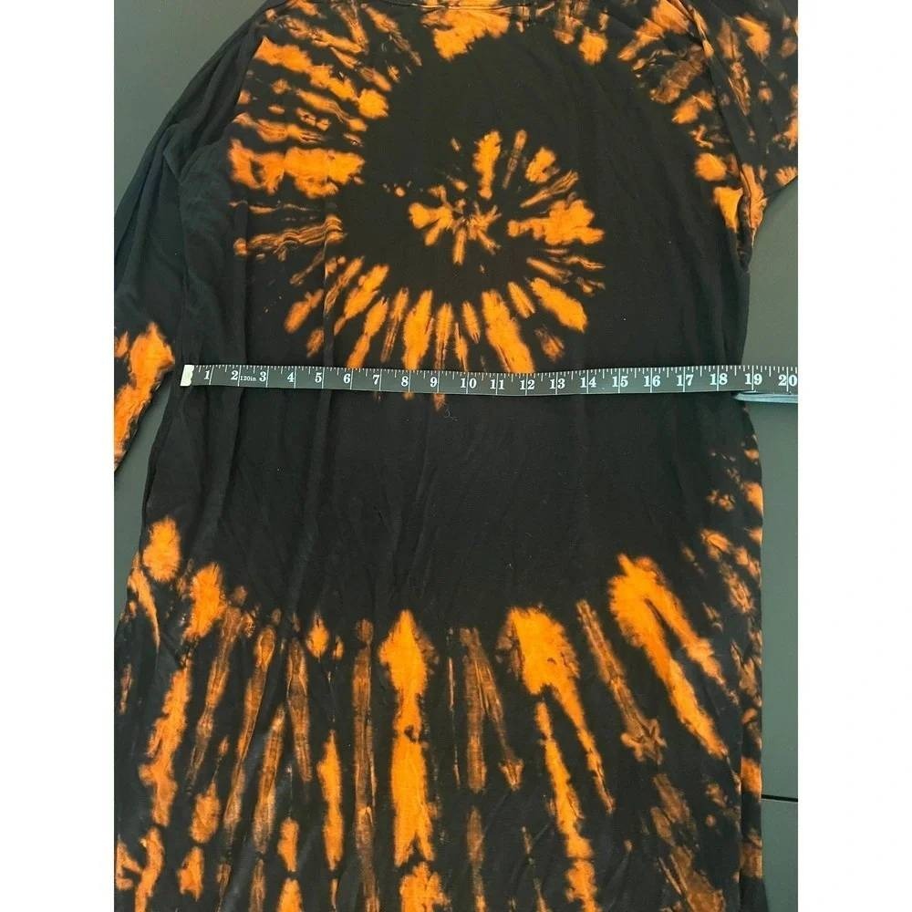 Fashion Nova Maxi Dress Womens Large Black Orange Tie Dye 1094 - Picture 9 of 12